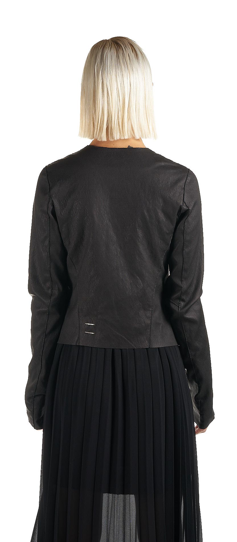 DANIELE BASTA LEATHER AND SILVER JACKET 